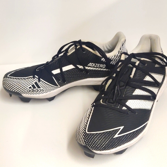 Adidas football cleats men size 7.5 black white and silver color - Picture 3 of 5